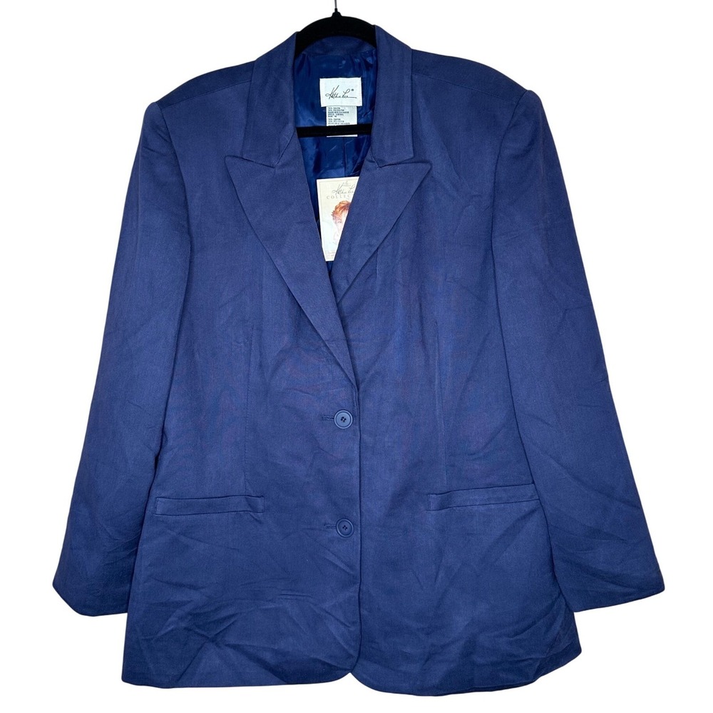 Kathie Lee Collection VTG NWT Blazer Jacket Women's 14 Navy Career Business 90s